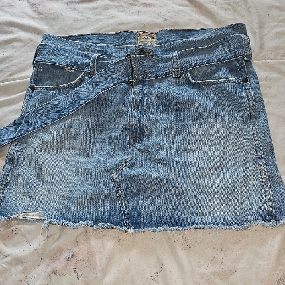 Polo Ralph Lauren Light Blue Denim Mini Skirt
